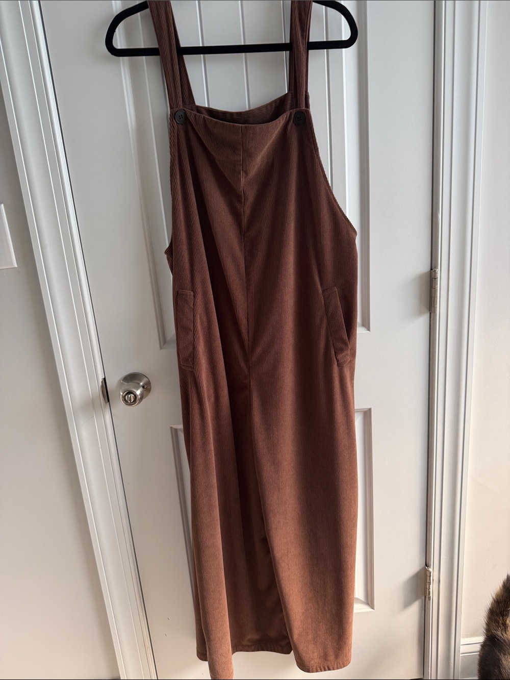 Women’s Corduroy Brown Wide Leg Overall Jumpsuit. Size XL